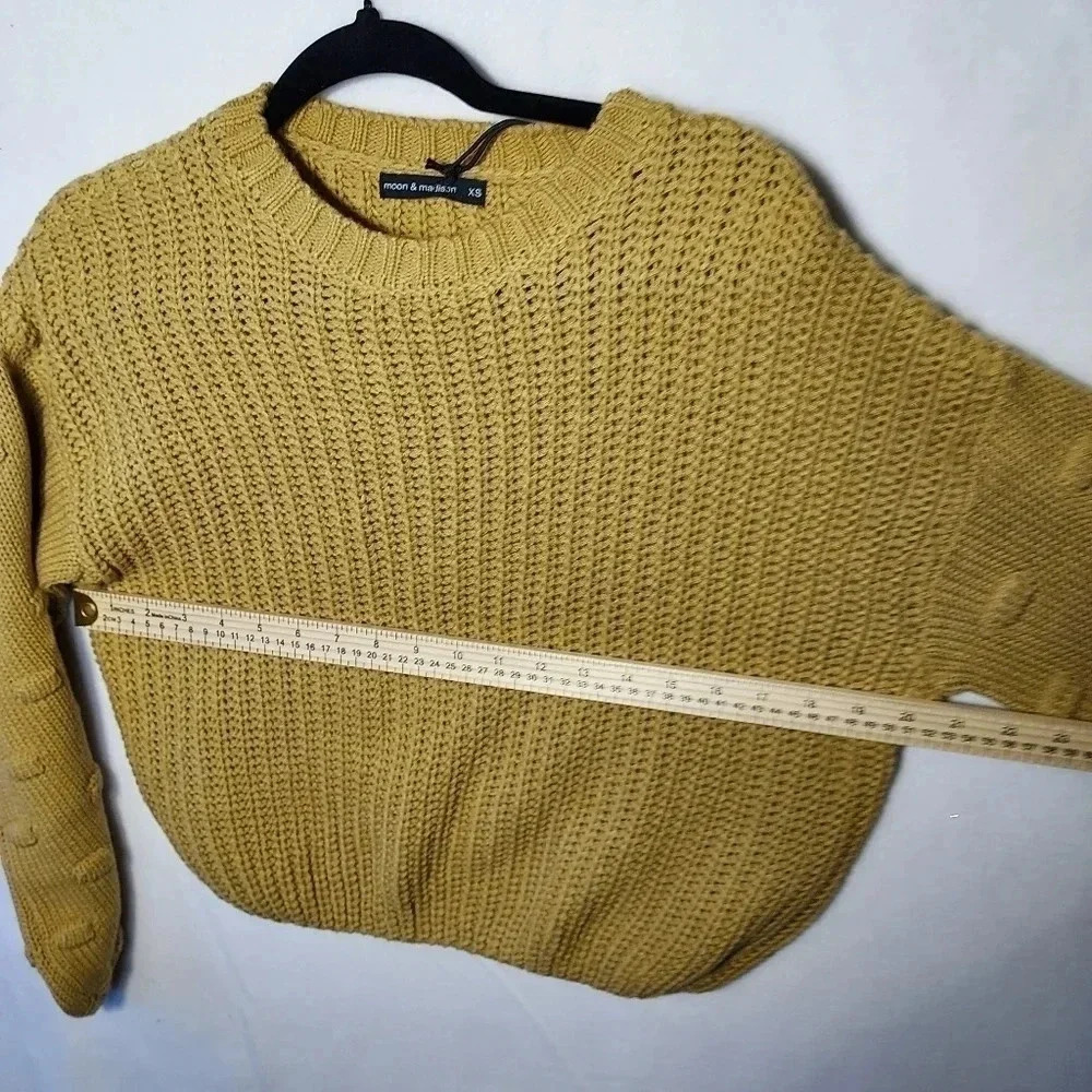 NWT Moon & Madison Chunky Sweater  XS Mustard Color - Picture 8 of 11